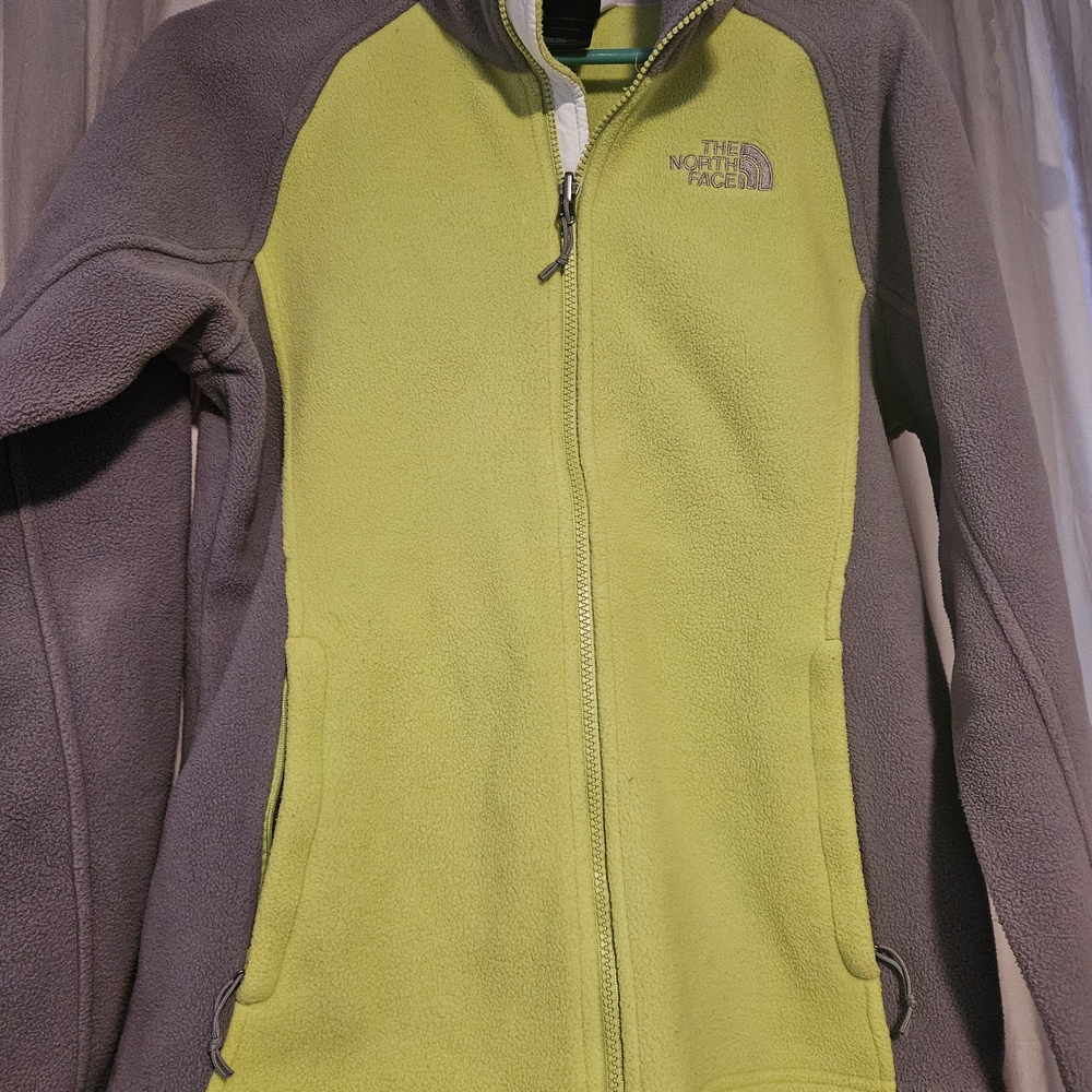 The North Face Green and Gray Fleece Jacket